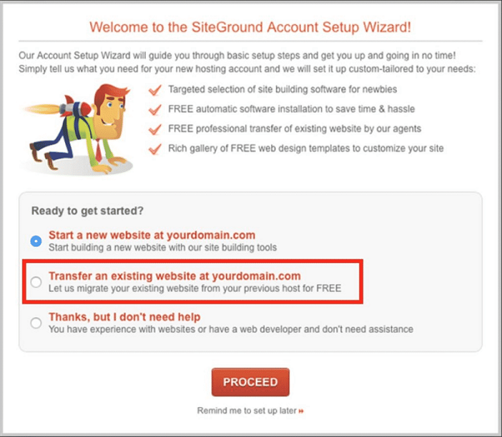 siteground提供免費的網站遷移，一鍵操作即可